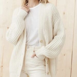 Jenni Kayne Ivory Cocoon Knit Cardigan Xs